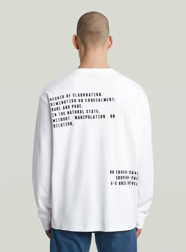 Back Embro Text Loose T-Shirt